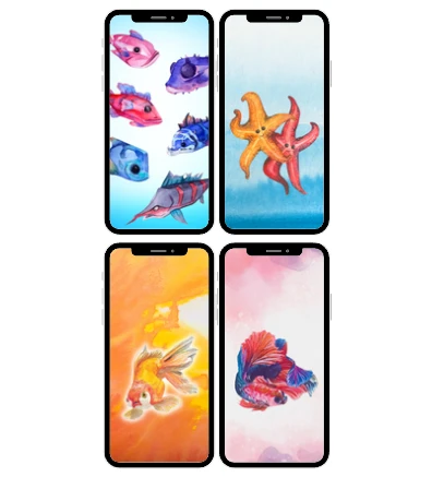Underwater Critters - Digital Phone Wallpaper Set product image (1)