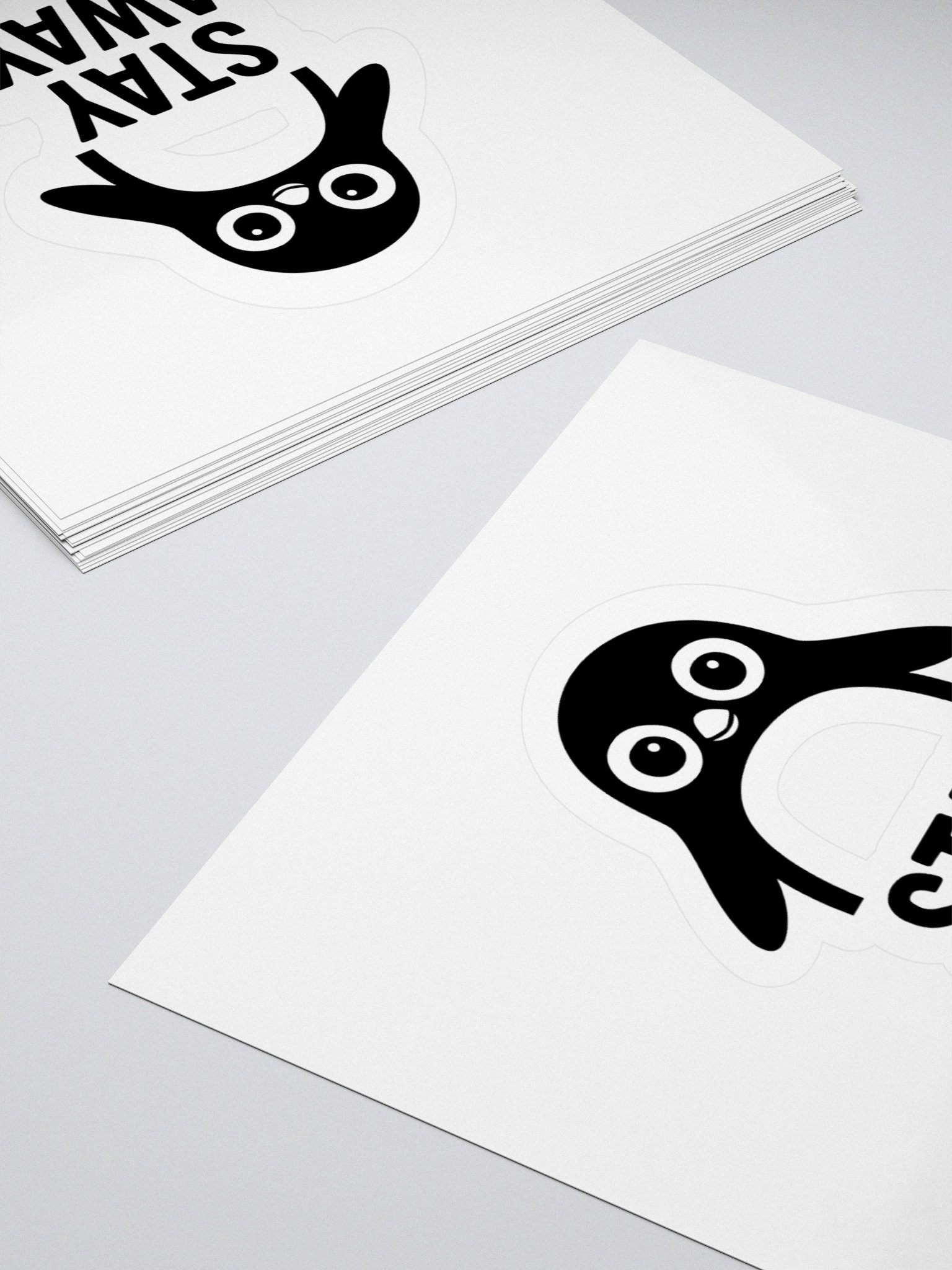 Quirky Penguin Stay Away Kiss Cut Stickers product image (10)