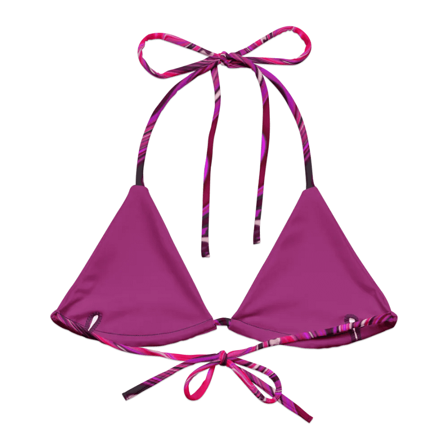 Padded String Bikini Top - Pink and Purple Digital Fluid Art product image (7)
