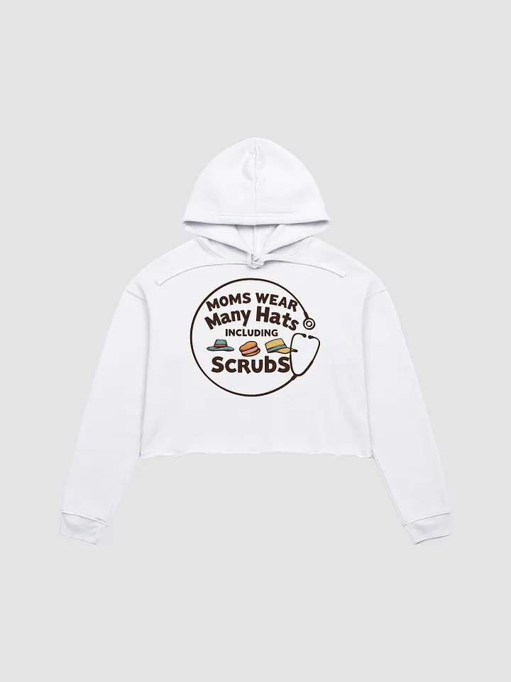 stethoscope circle, Moms Wear Many Hats Crop Hoodie product image (3)