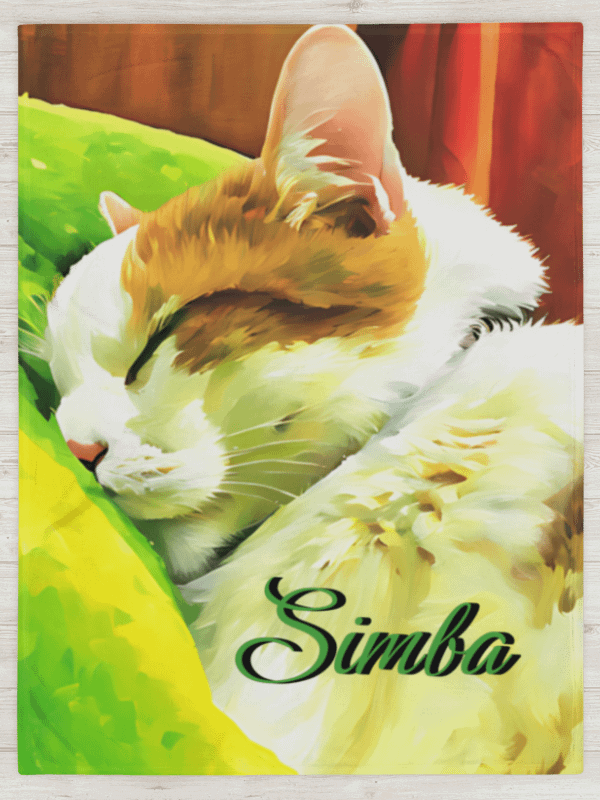 YOUR CAT! / THROW BLANKET WITH PERSONALIZED NAME product image (2)