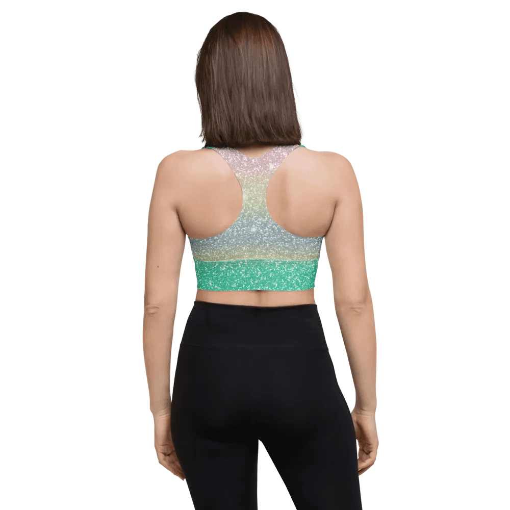 Glitter Unicorn Texture Design Longline Sports Bra product image (4)