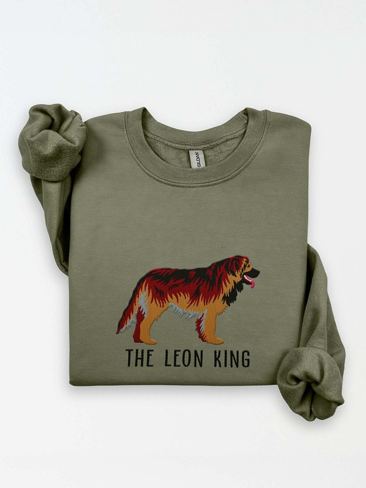 The Leon King Sweatshirt (Embroidered) of a Leonberger(BlackTan) product image (1)