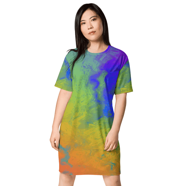 Rainbow Abstractions Ladies T Shirt Dress product image (1)