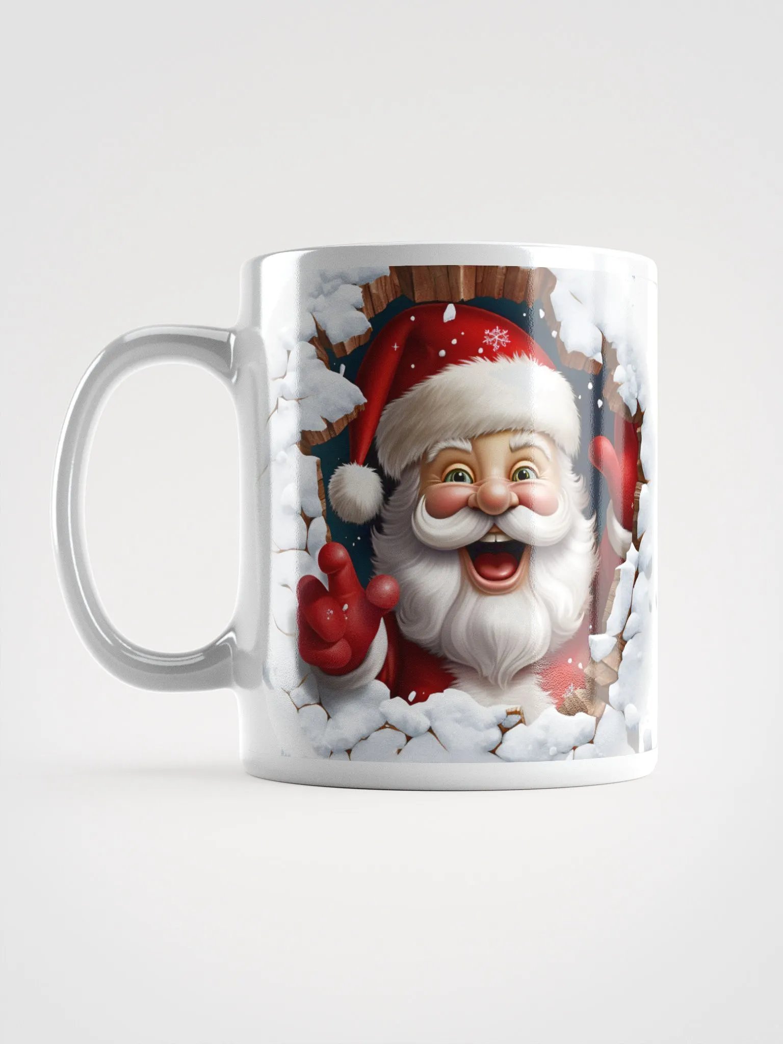 Santa's Surprise Visit 3D Christmas Mug - Double the Delight! product image (6)