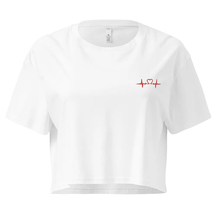Outline Heartbeat Embroidered Crop Top for Her product image (5)