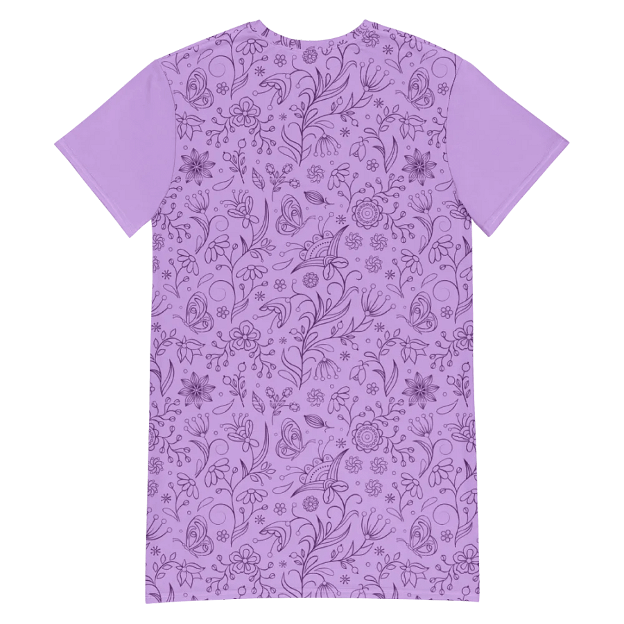 Light Purple Lilac Floral Women's T-Shirt Dress product image (8)