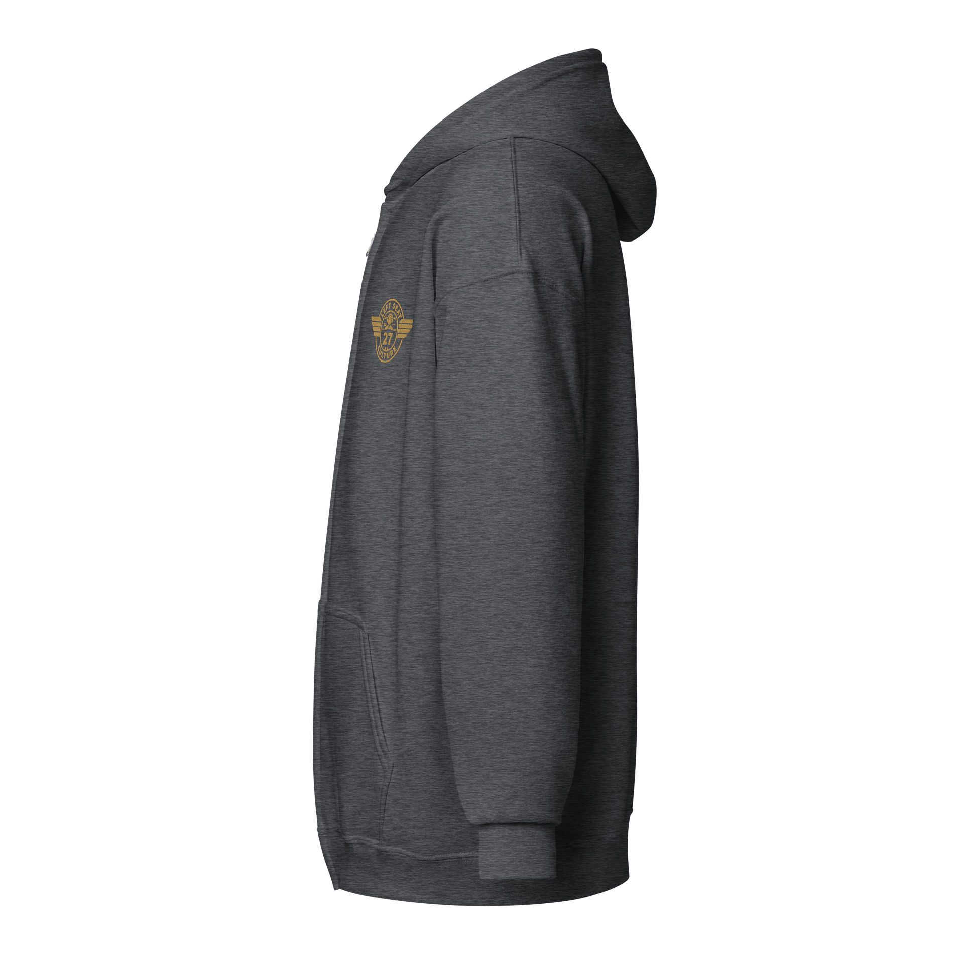 Left Seat Culture Zip Hoodie - Grey / Gold product image (3)