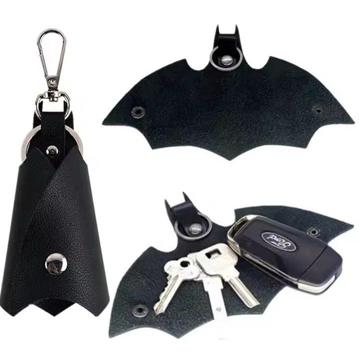 Batman Key cover Leather Keychain Key Holder Waist Bat Car Keys Keyrings Case product image (1)