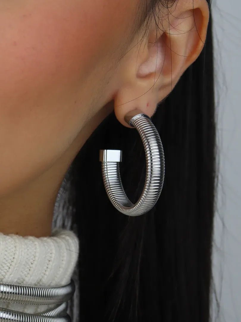 Bella Hoops Silver Earrings product image (2)
