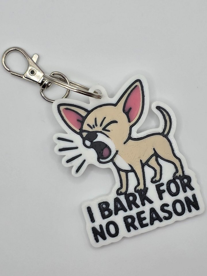 🐾 I Bark for No Reason Keychain | Funny Chihuahua Design product image (2)
