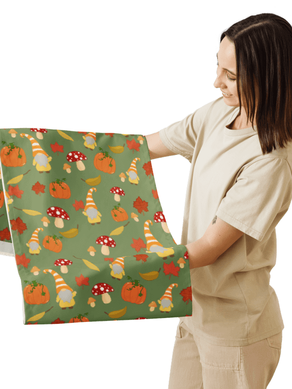 Fall with my Gnomies in Green Pattern Table Runner product image (3)