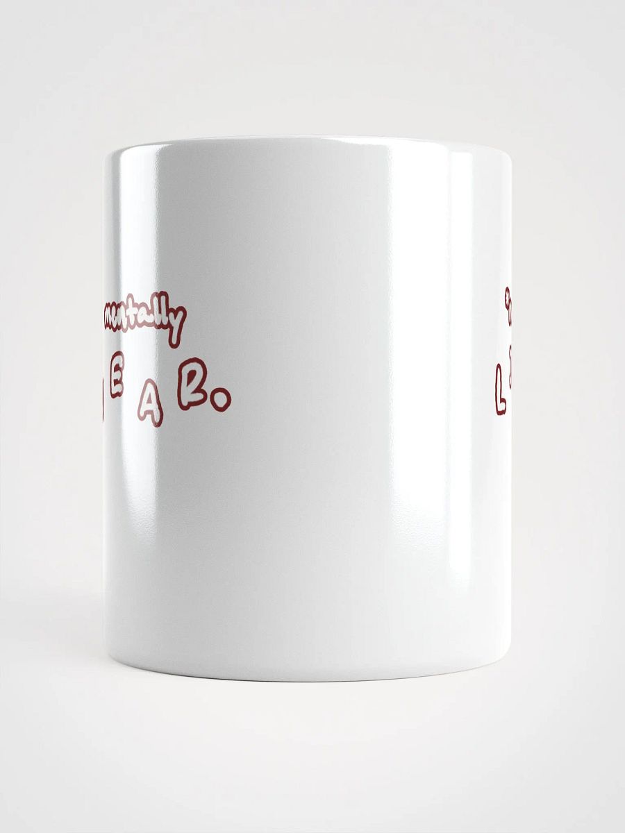 *not* mentally linear (lined design, #6D1616) glossy white mug product image (10)