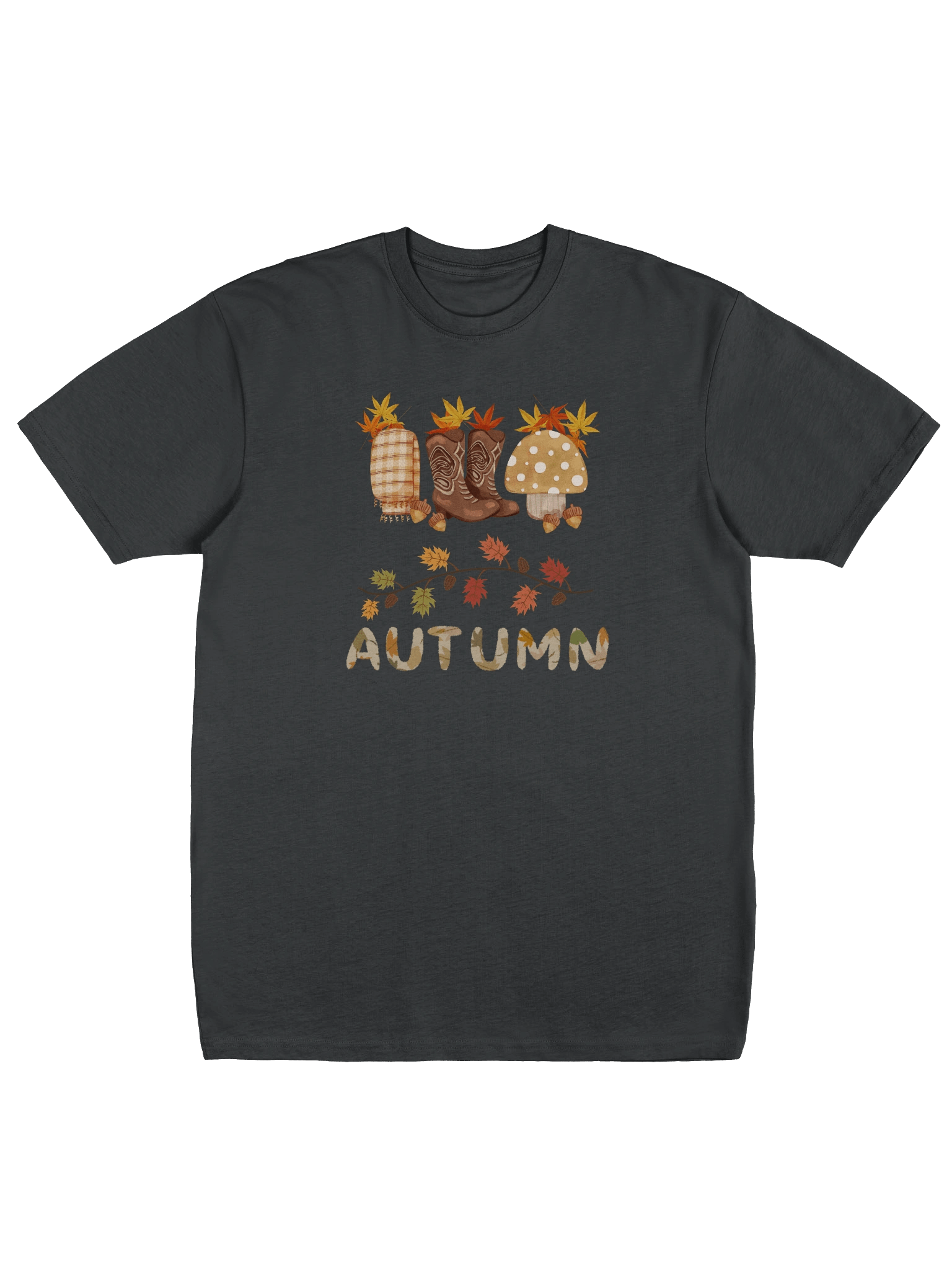 "Casual Autumn T-Shirt with Seasonal Fall Design" product image (1)