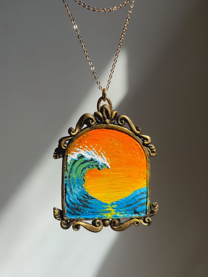 Phil Powers Collab Wave Necklace Bronze finish product image (1)