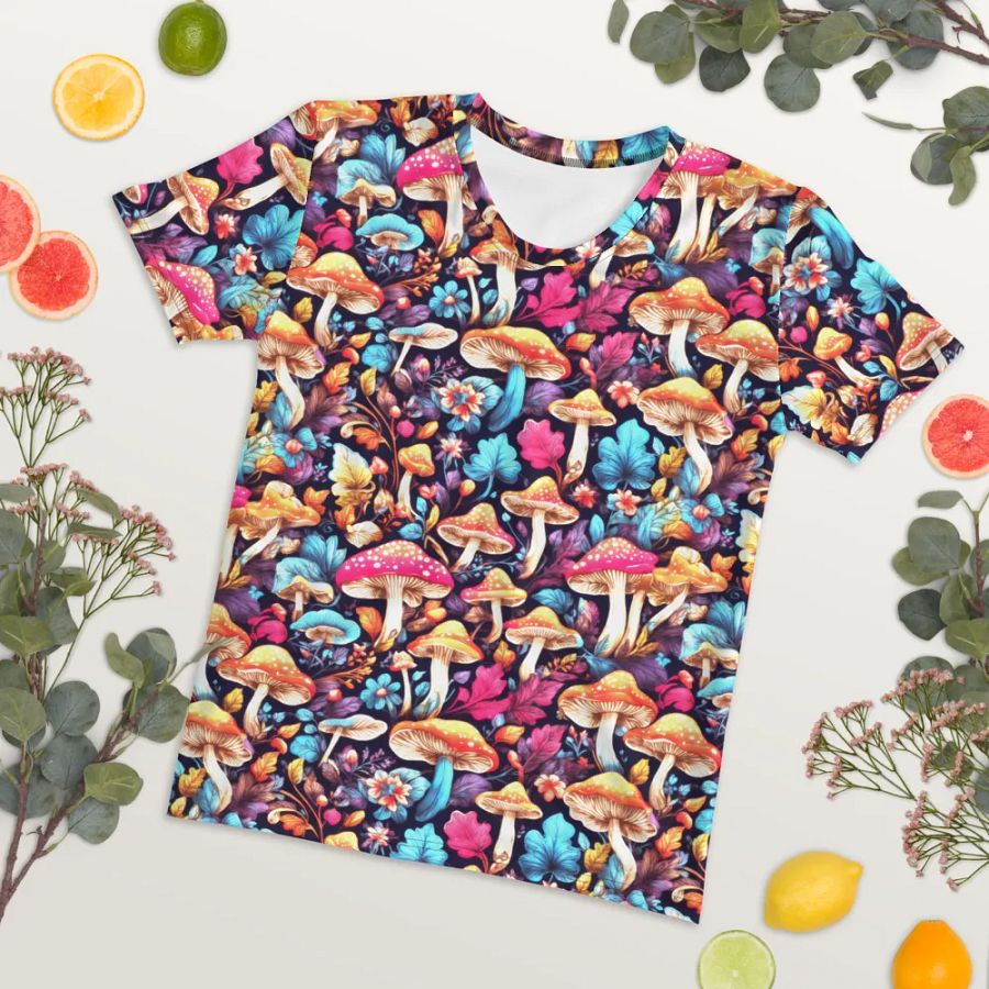 Mushroom Pattern All Over Print T-shirt product image (7)