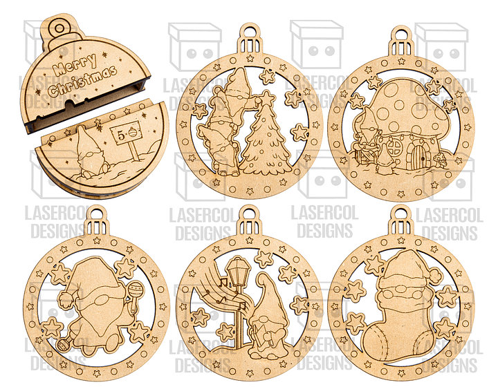 Small Ornaments Box (Gnomes version) - Laser Cut Files product image (2)