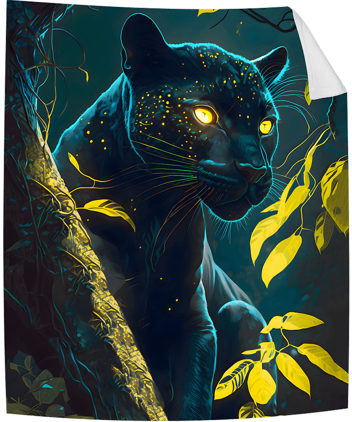 Black Panther Wild Animal Enchanted Forest Throw Blanket product image (1)