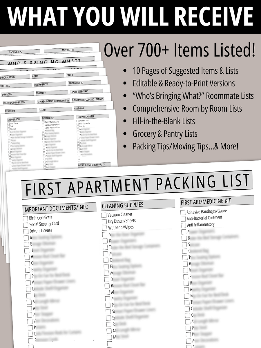First Apartment Packing List product image (2)