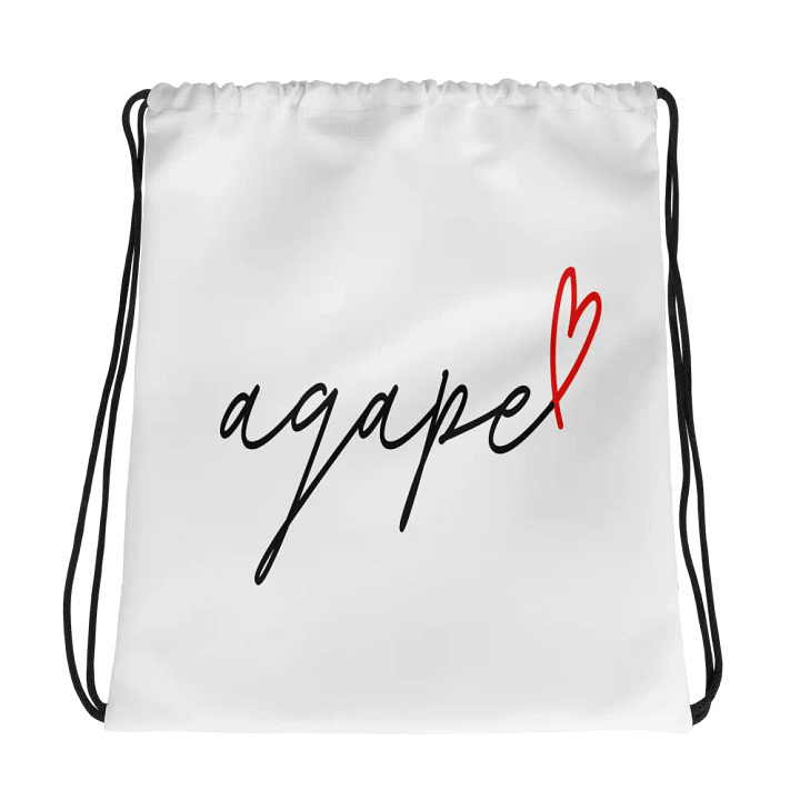 'Agape' Red Heart Drawstring Bag product image (1)