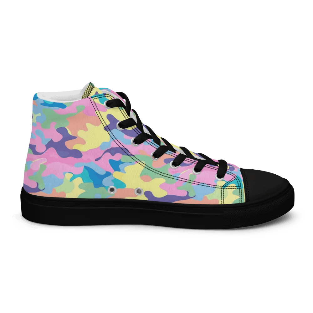 Pastel Camouflage High Top Canvas Shoes product image (6)