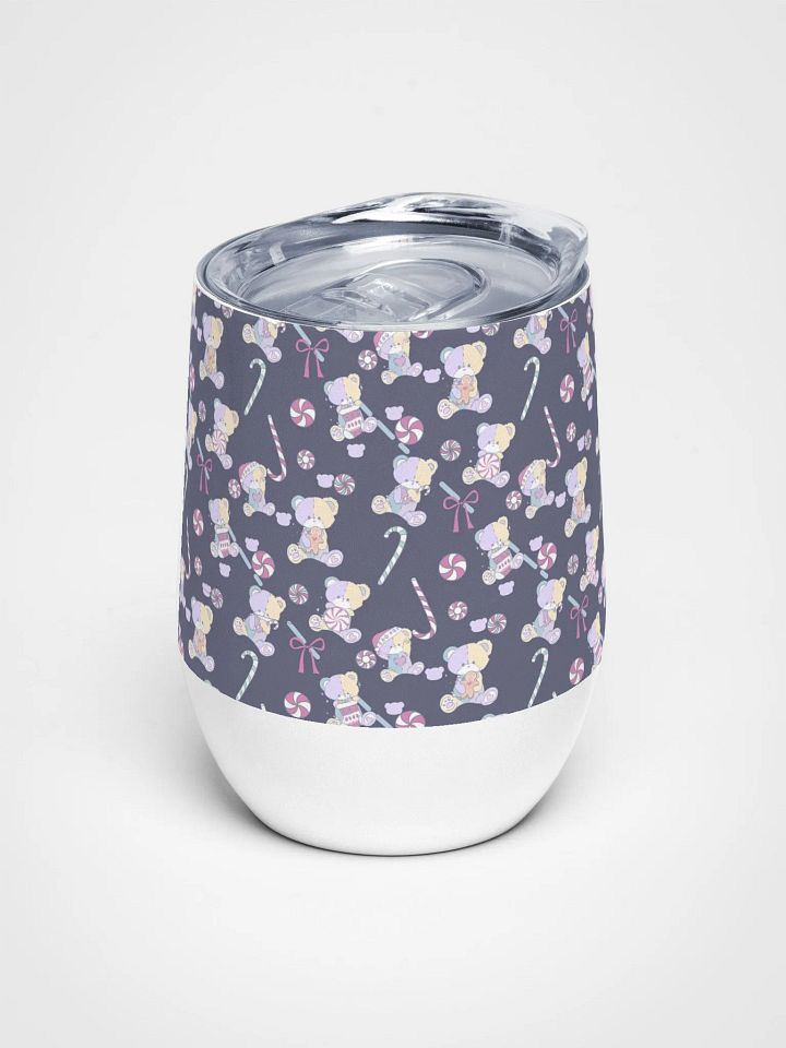 Patchwork Teddy Christmas Cheers Wine Tumbler product image (1)