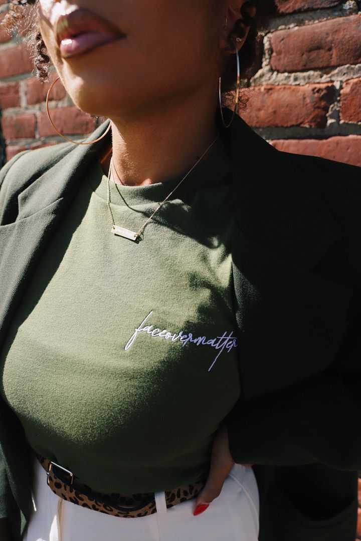 Faceovermatter T-Shirt (Olive) product image (1)