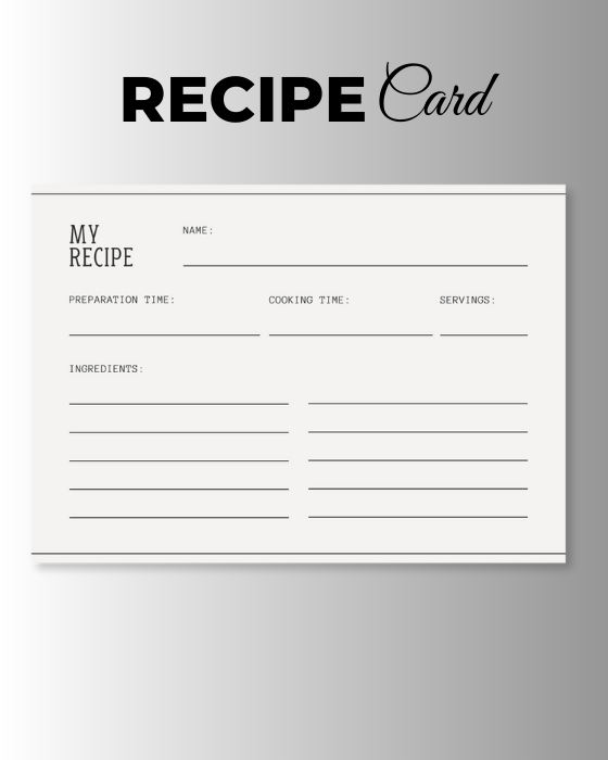 White and Beige Simple General Recipe Card product image (1)
