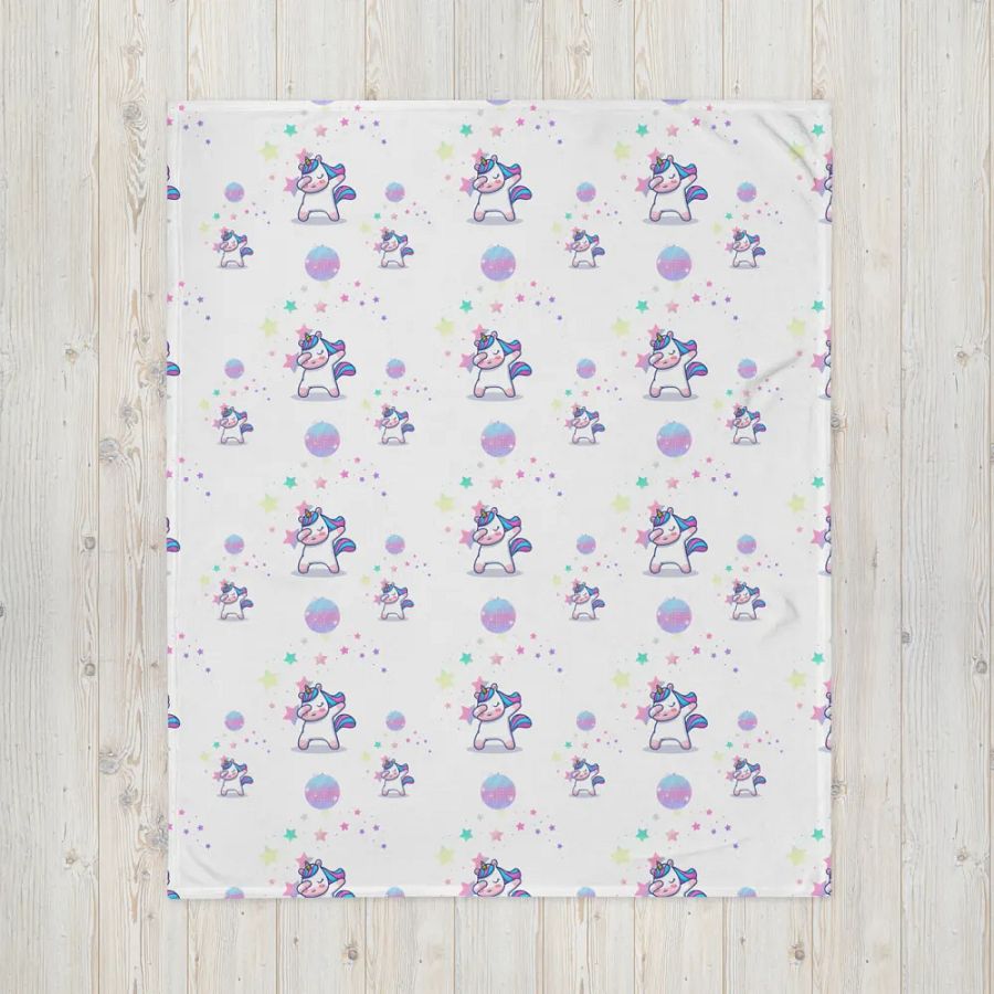 Disco Dabbing Unicorn Throw Blanket product image (7)