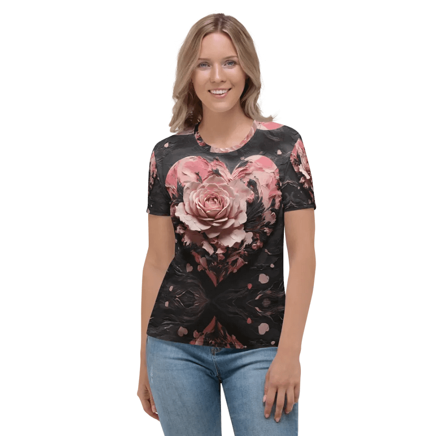 Floral Heart T shirt product image (1)
