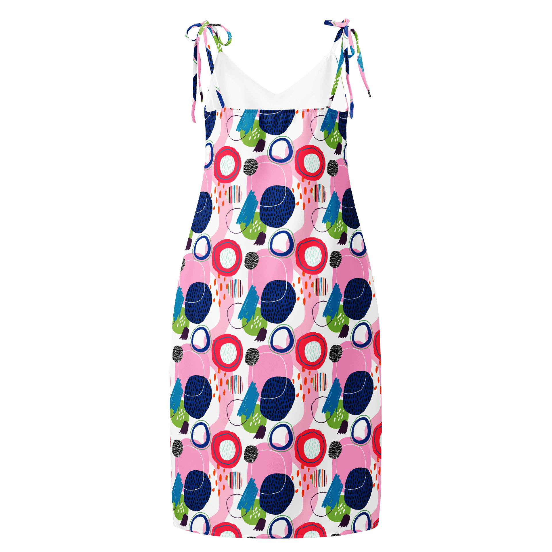 Vibrant Abstract Print Midi Chiffon Dress product image (2)