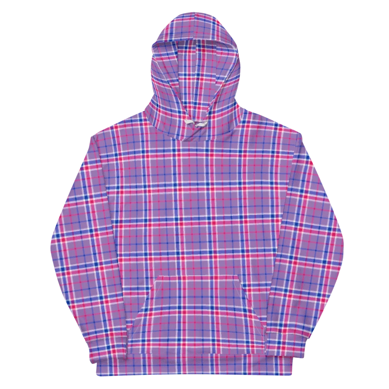 Lavender, Magenta, and Blue Plaid Hoodie product image (6)
