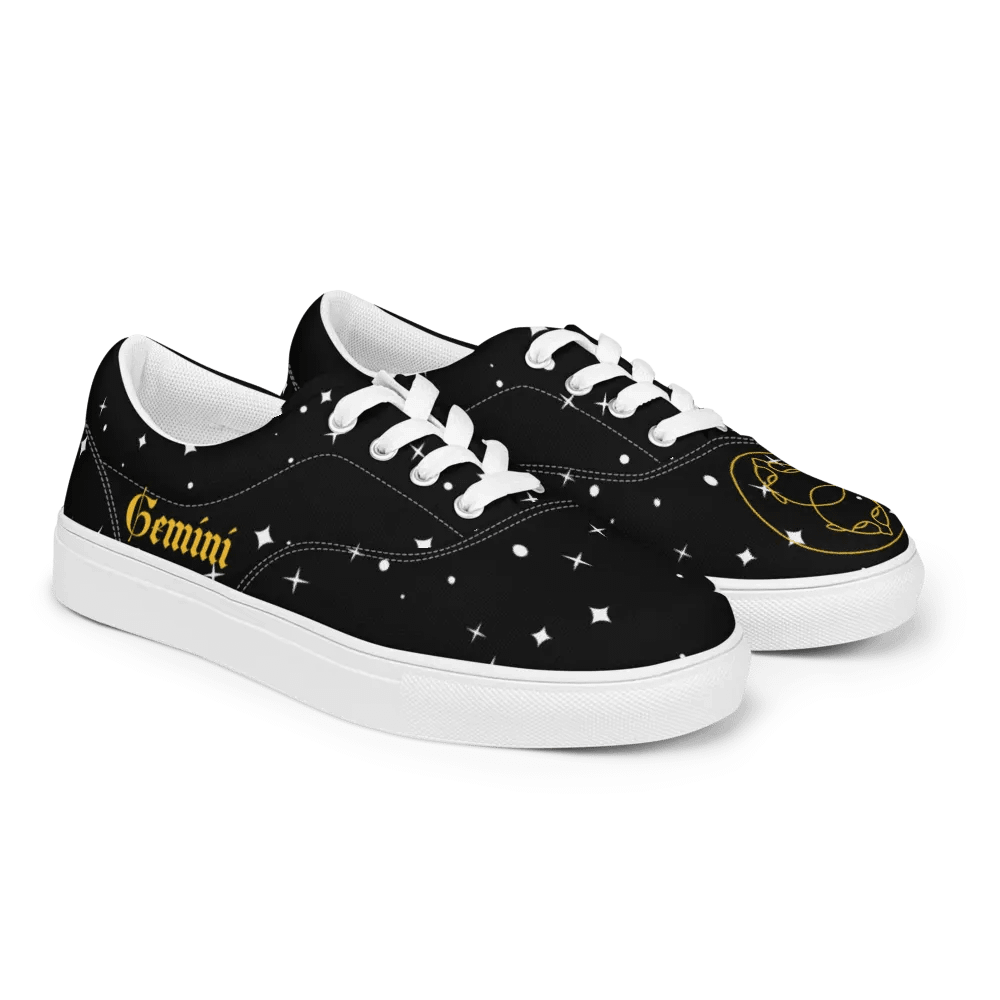 Starry Gemini Women's Lace-Up Canvas Shoes product image (3)
