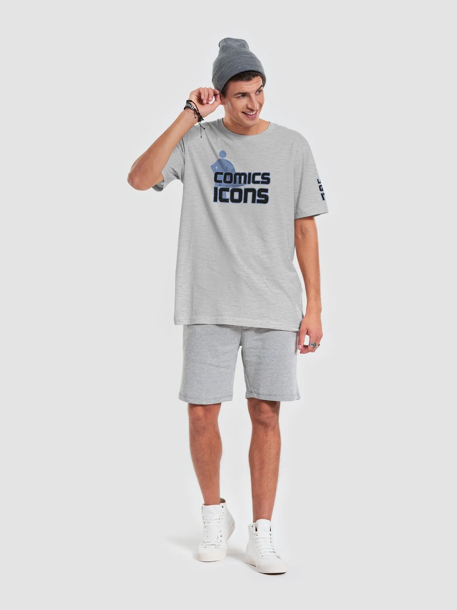 Comics Icons Black On Blue Logo Tee product image (61)