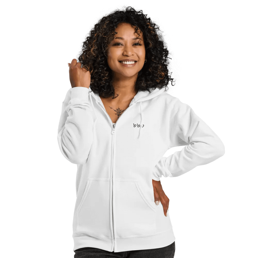 Big Brother Boy Embroidered Zip Gildan Hoodie (white) product image (7)