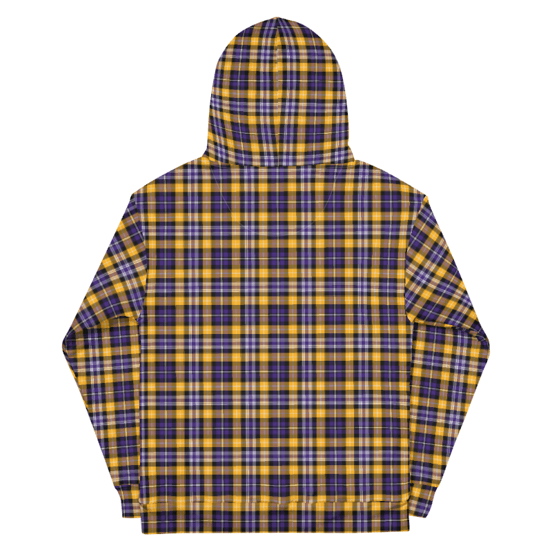 Purple and Yellow Gold Sporty Plaid Hoodie product image (7)