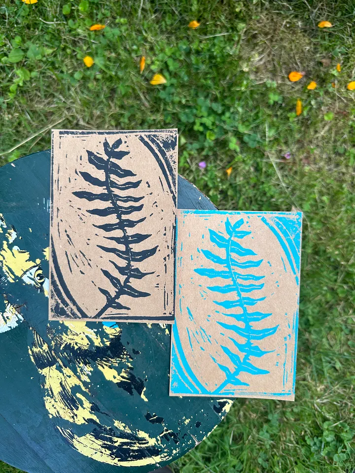 Fern Block Print Greeting Card (Blank) product image (1)