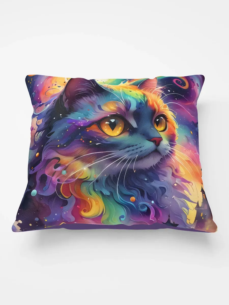 Cosmic Colorful Kitty Pillow product image (3)