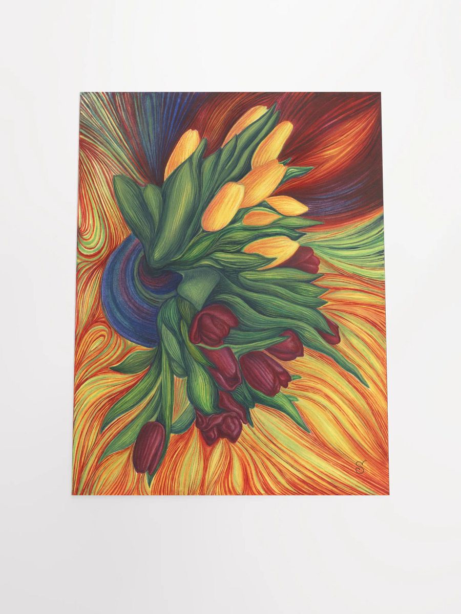 Vibrant Matte Poster Print - Yellow and Purple Tulips product image (4)