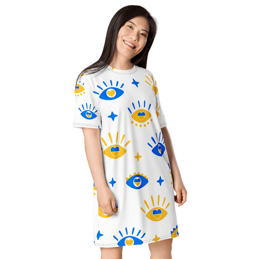 TDS Women's Oversized Eye & Heart Print T-Shirt Dress product image (4)