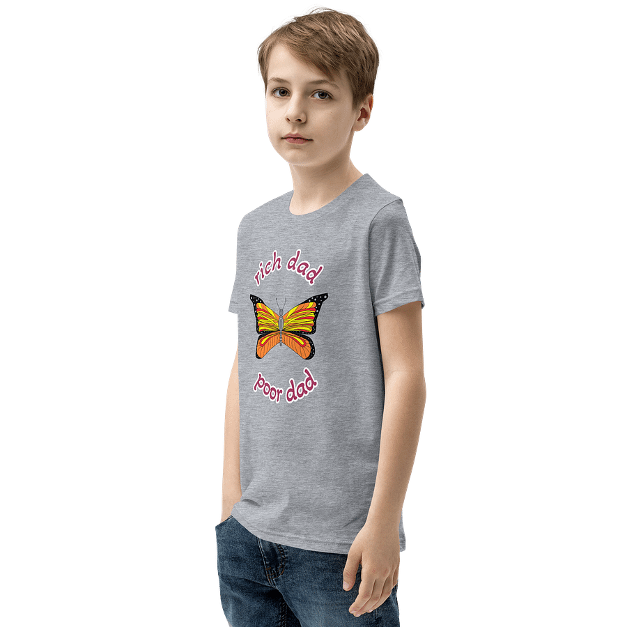 Colorful Butterfly 'Rich Dad Poor Dad' Youth T-Shirt product image (52)