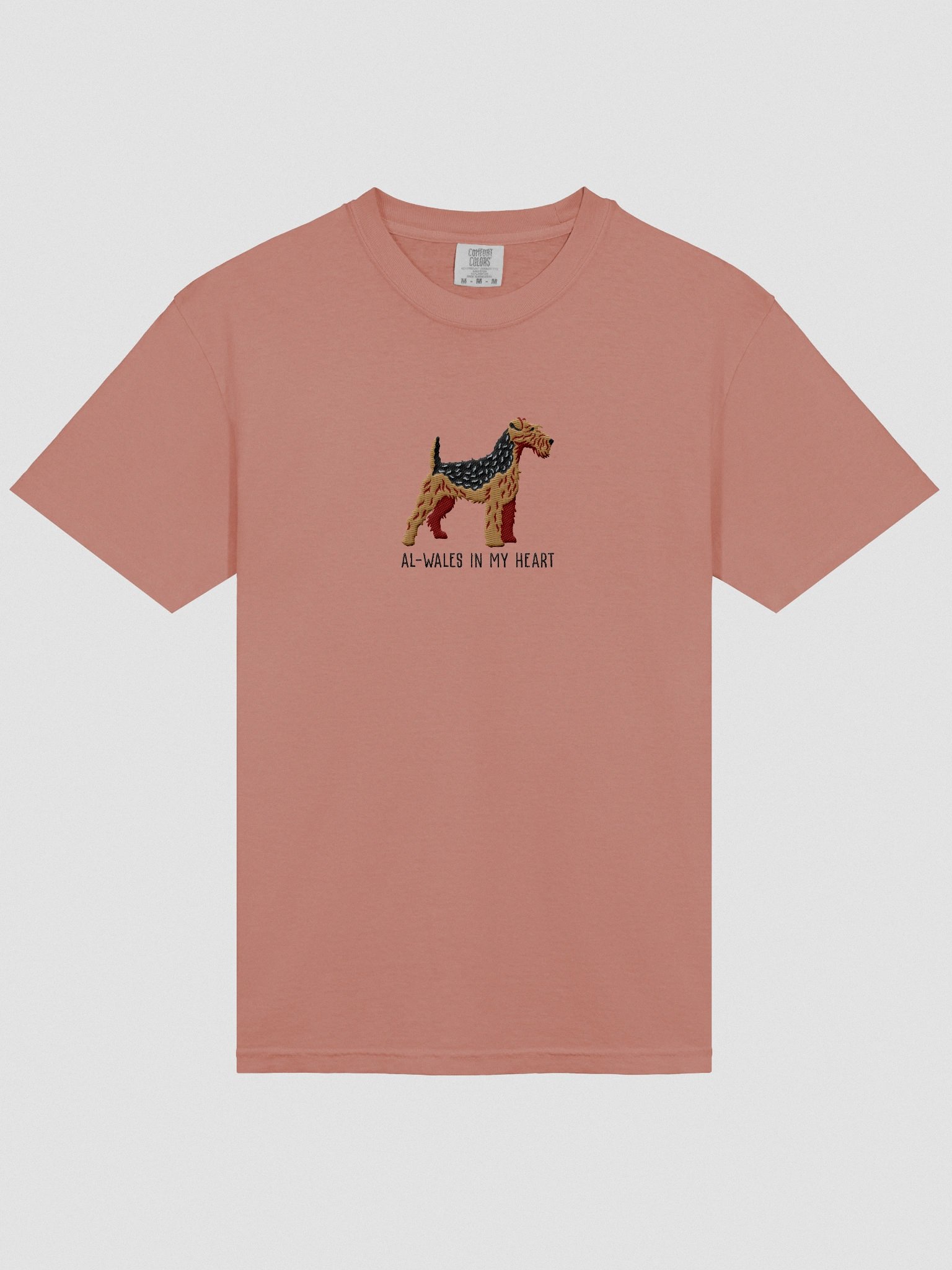 Al-Wales in My Heart T-Shirt(Embroidered) of a Welsh Terrier(Black & Tan) product image (6)