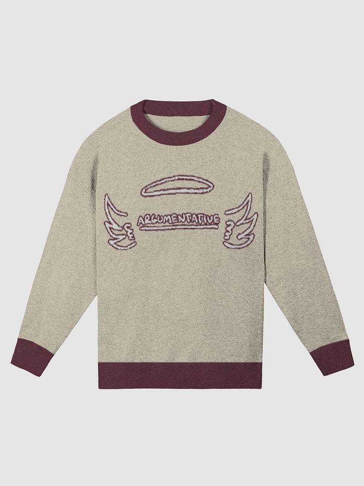 ANGELIC (lg. lined design, duotone taupe and maroon) knitwear cardigan product image (1)