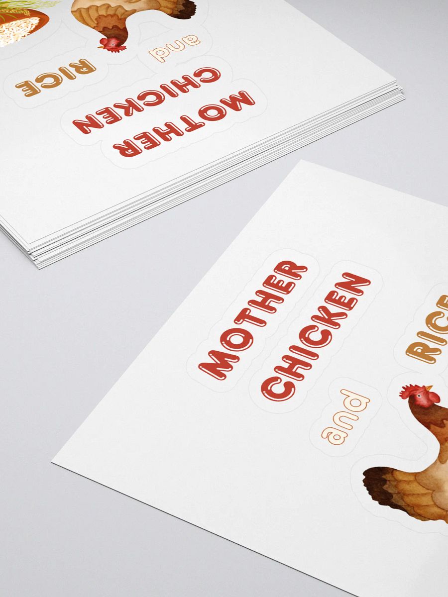 Mother Chicken and Rice Kiss Cut Stickers product image (4)