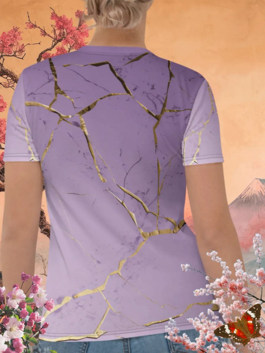 Lavender Gold Kintsugi Print T-Shirt product image (4)
