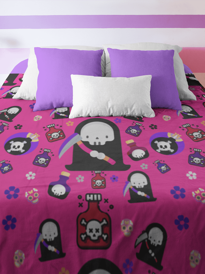 Pink Grim Reaper Throw Blanket product image (1)