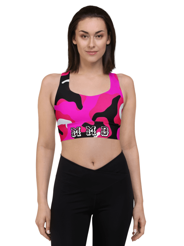 Flowing Pink Waves Longline Sports Bra product image (1)