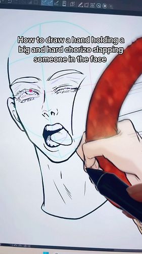 How to draw a hand holding a big and hard chorizo slapping someone in the face ❤️🥰😍 #digitalart #digitalartist #arttutorial #...