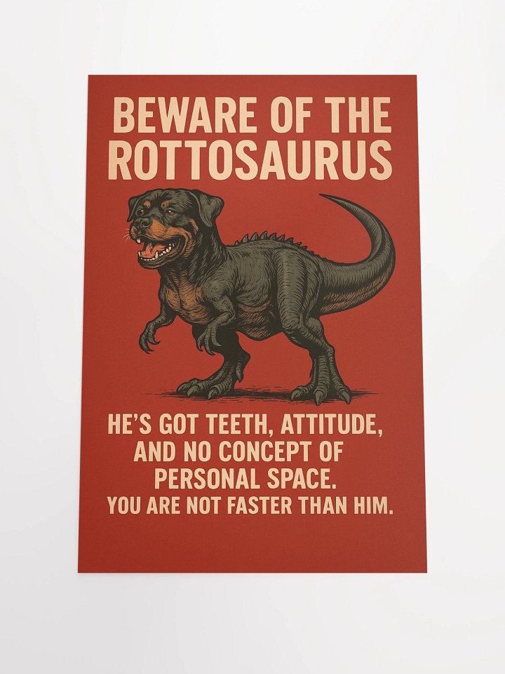 BEWARE OF THE ROTTOSAURUS POSTER product image (2)