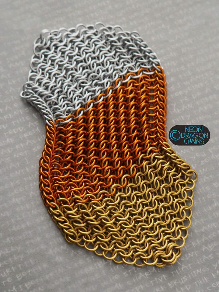 Chainmaille Fidget Fabric / Candy Corn OOAK product image (1)